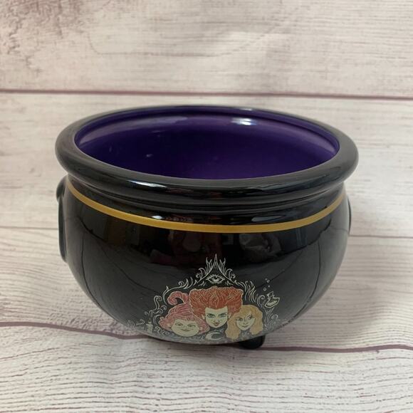Hocus Pocus Mini Decorative Footed Cauldron Sanderson Sisters Purple Interior 6" - Picture 7 of 9